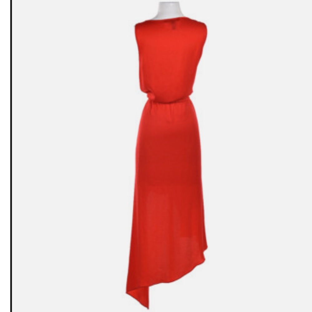 NWOT retail$178 size M BCBGMaxAzria Vibrant Red Asymmetrical Dress - Picture 2 of 5